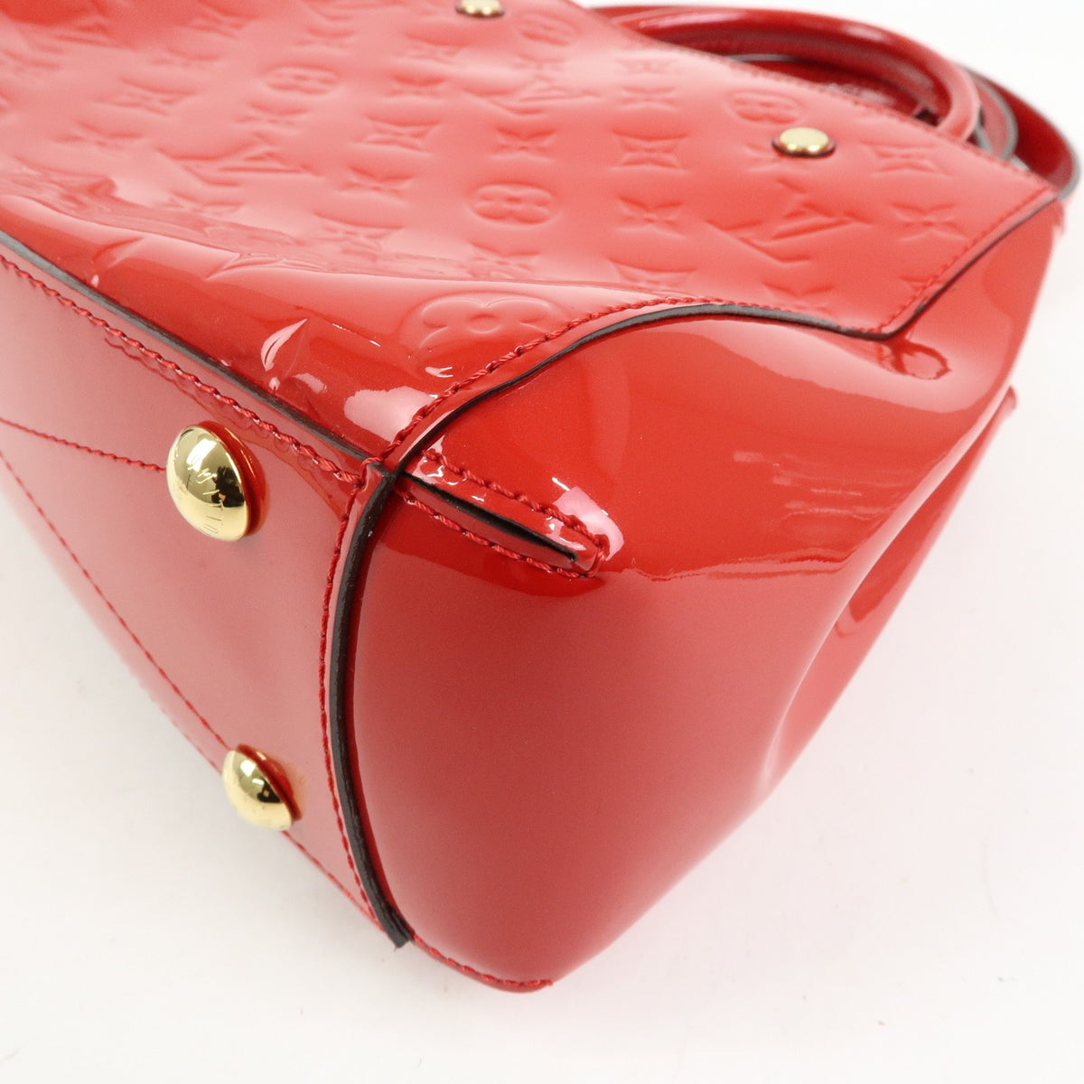 Louis Vuitton Montaigne Monogram Vernis, Red, Patent Leather, Handbag