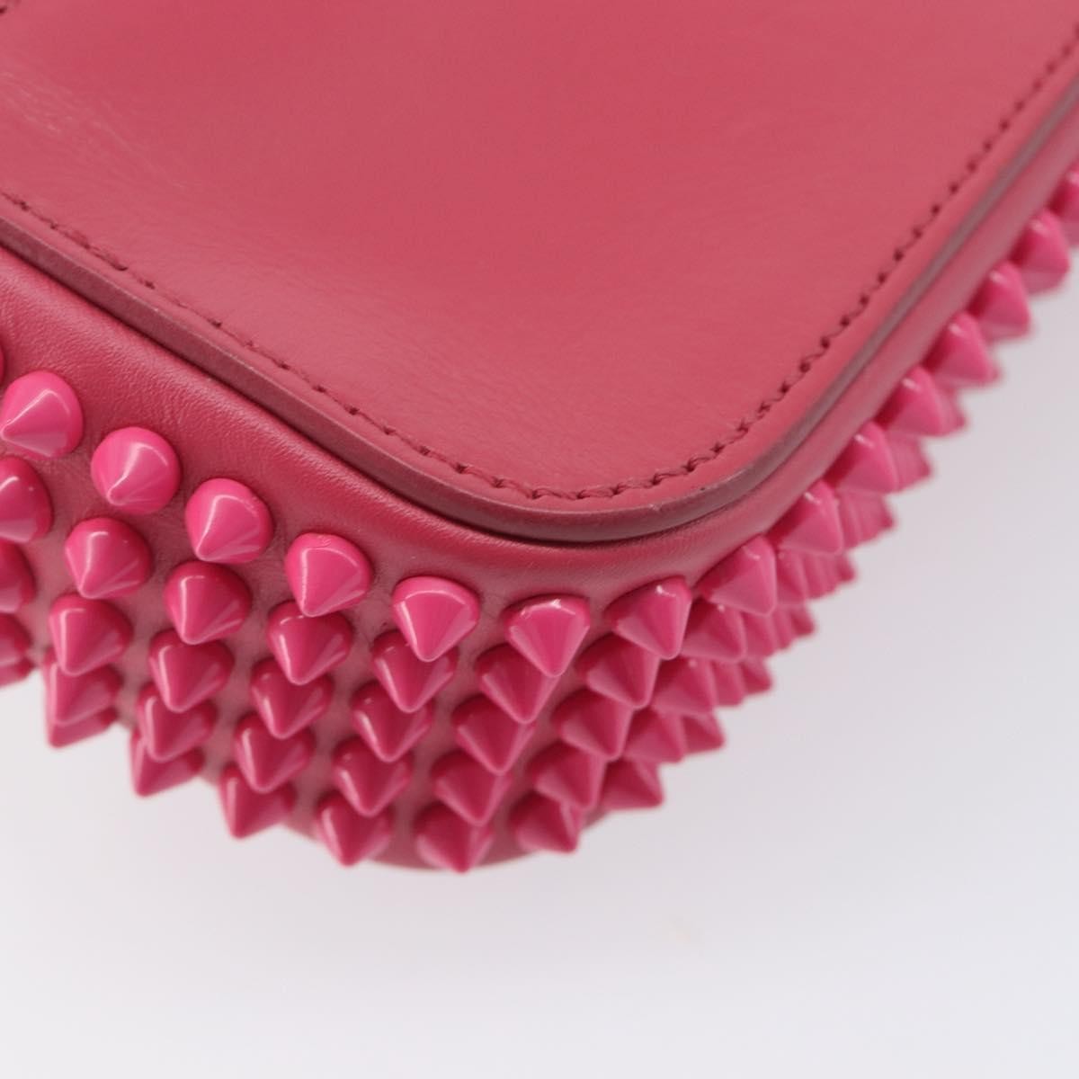 Christian Louboutin Sweet Charity Spiked Leather, Pink, Leather, Crossbody Bag