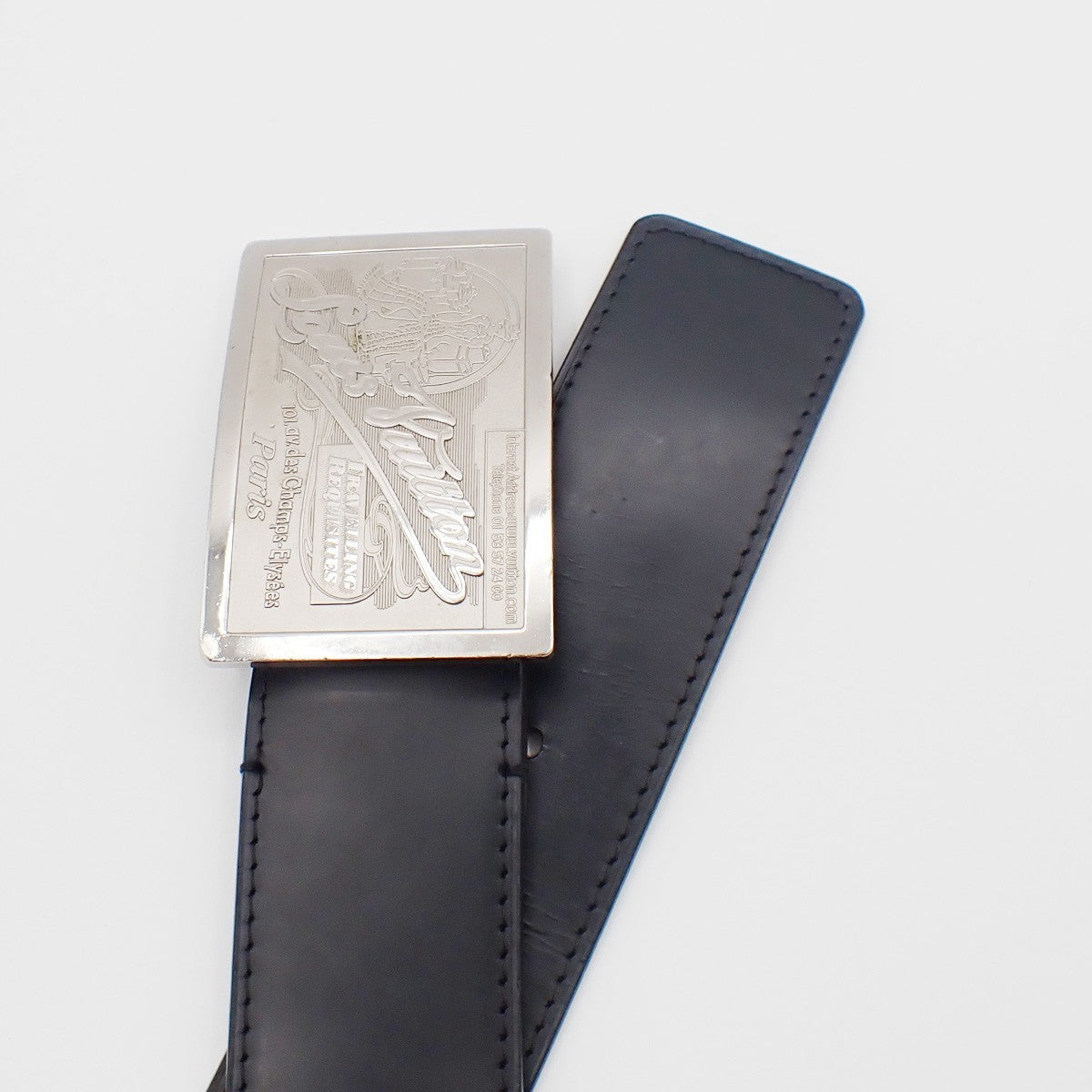 Louis Vuitton Voyage Buckle Belt Leather, Black, Leather, Belt