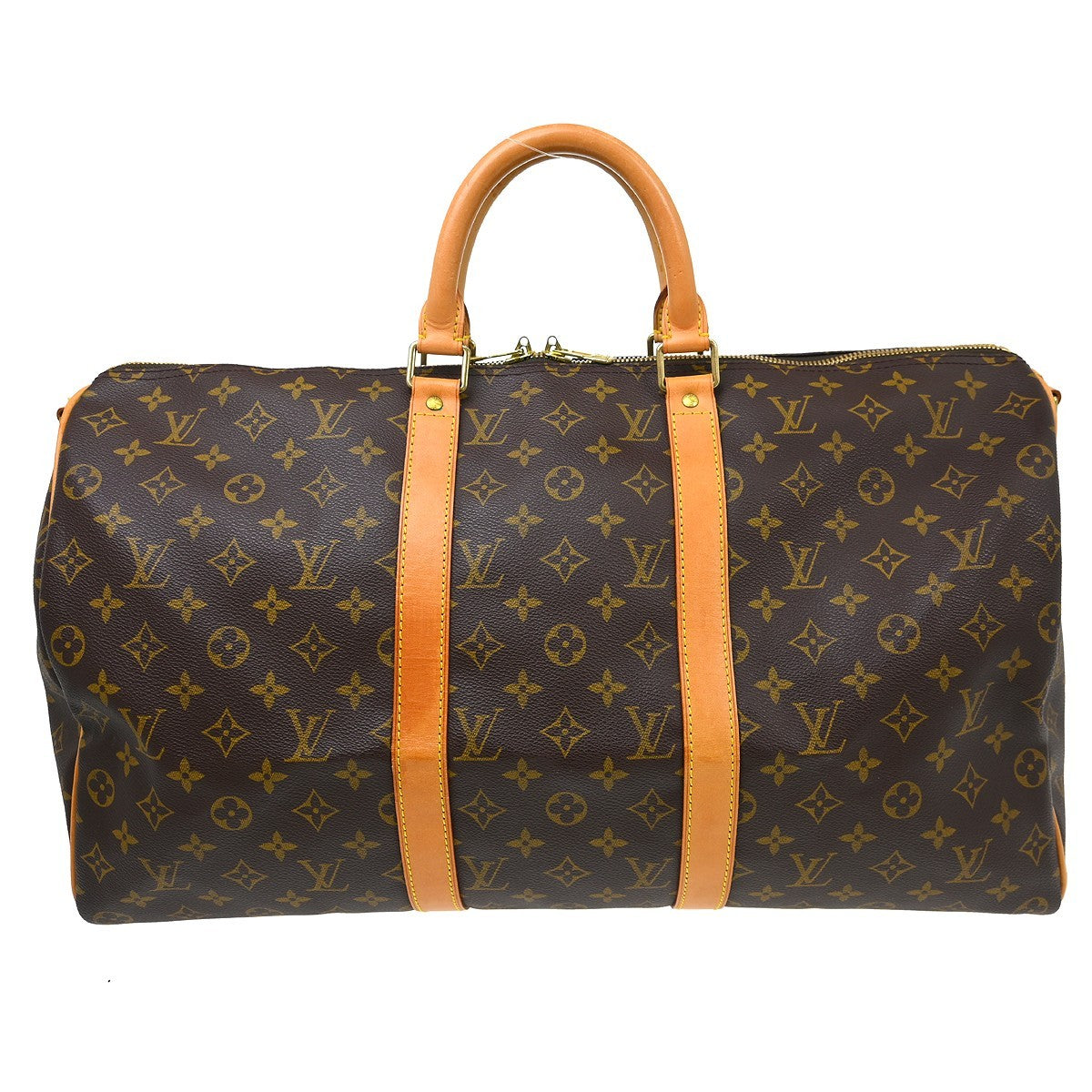 Louis Vuitton Keepall Monogram, Brown, Canvas, Travel Bag