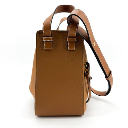 Loewe Hammock Leather, Brown, Leather, Handbag