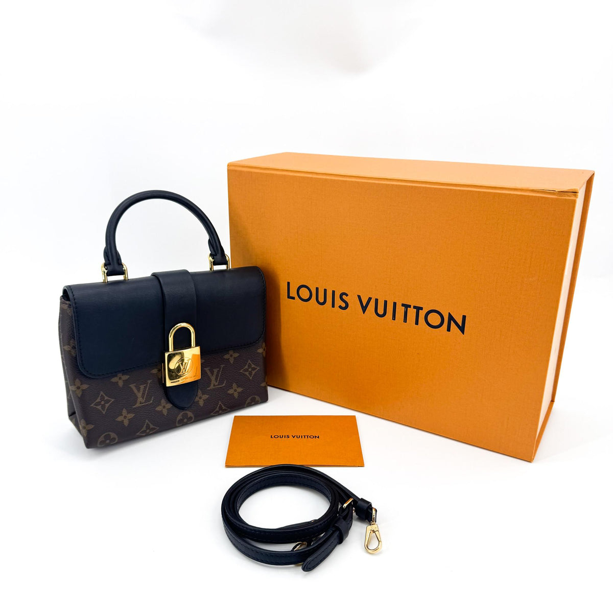 Louis Vuitton Locky Monogram Canvas with Leather, Black, Canvas, Handbag