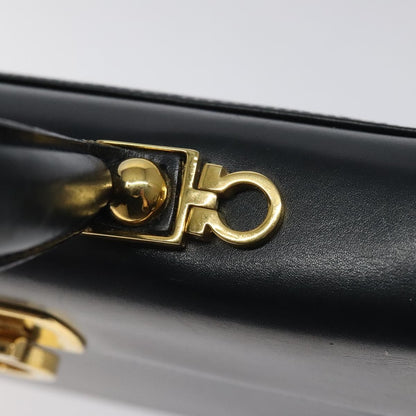 Salvatore Ferragamo Convertible Top Handle Leather, Black, Leather, Handbag