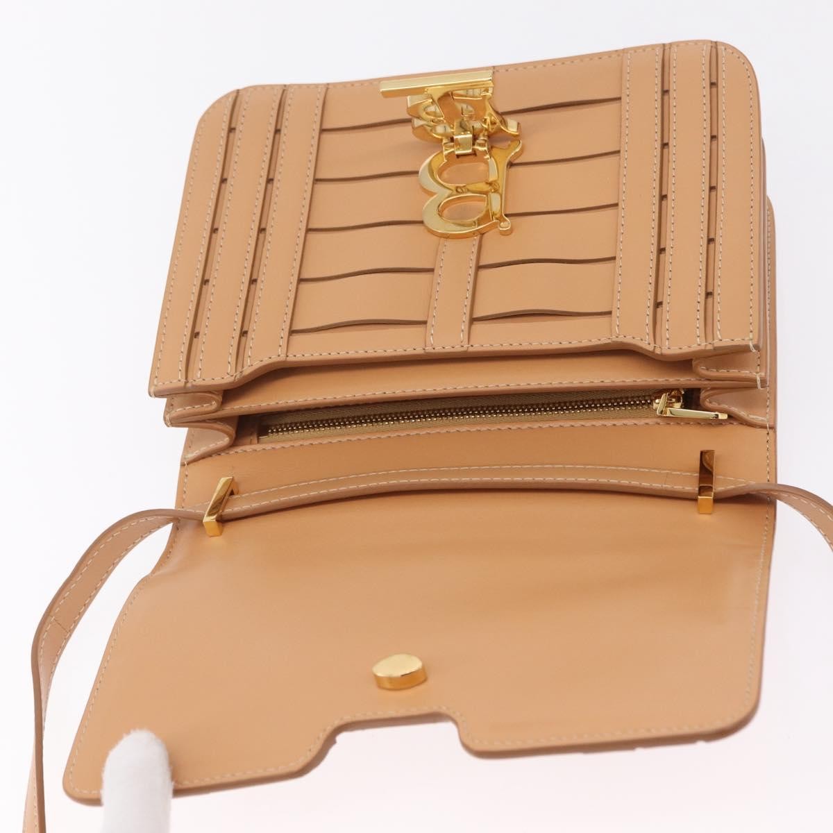 Burberry TB Flap Woven Leather, Beige, Leather, Handbag