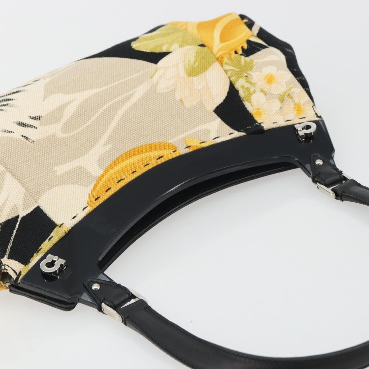 Salvatore Ferragamo Gancini Canvas, Beige, Canvas, Crossbody Bag