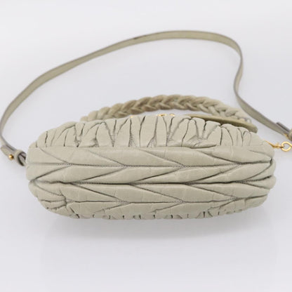 Miu Miu Beau Top Handle Leather, Beige, Leather, Handbag