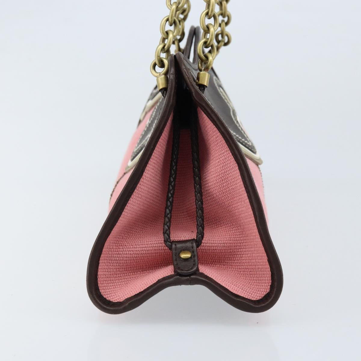 Bottega Veneta Chain Handle Canvas, Pink, Leather, Handbag