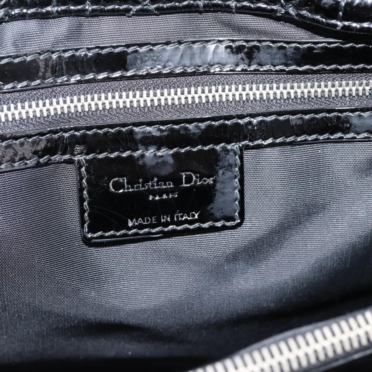 Christian Dior Soft Chain Cannage Quilt Patent, Black, Patent Leather, Tote Bag