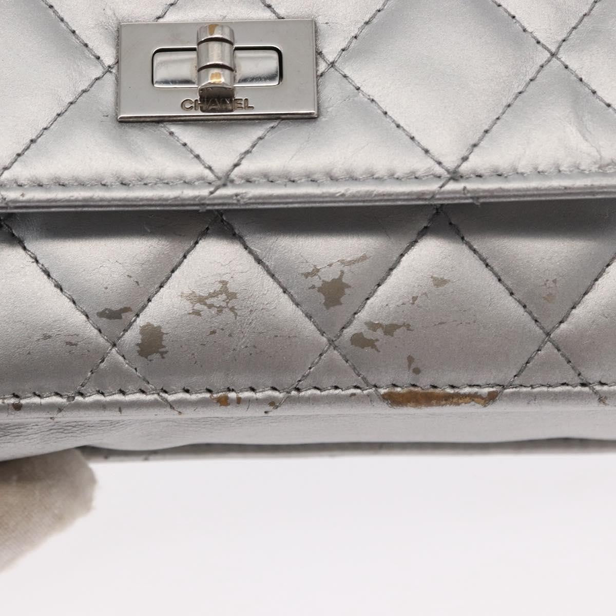 Chanel Reissue 2.55 Wallet on Chain Quilted Lambskin, Silver, Leather, Crossbody Bag