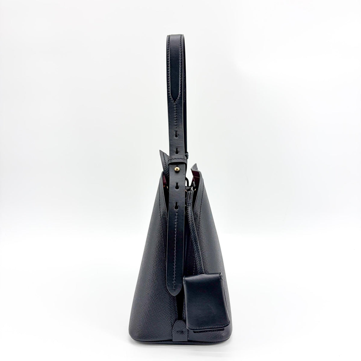 Prada Matinee Saffiano Leather, Black, Leather, Handbag