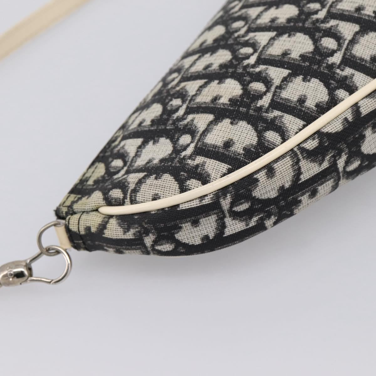 Christian Dior Vintage Saddle Diorissimo Canvas, Gray, Canvas, Handbag