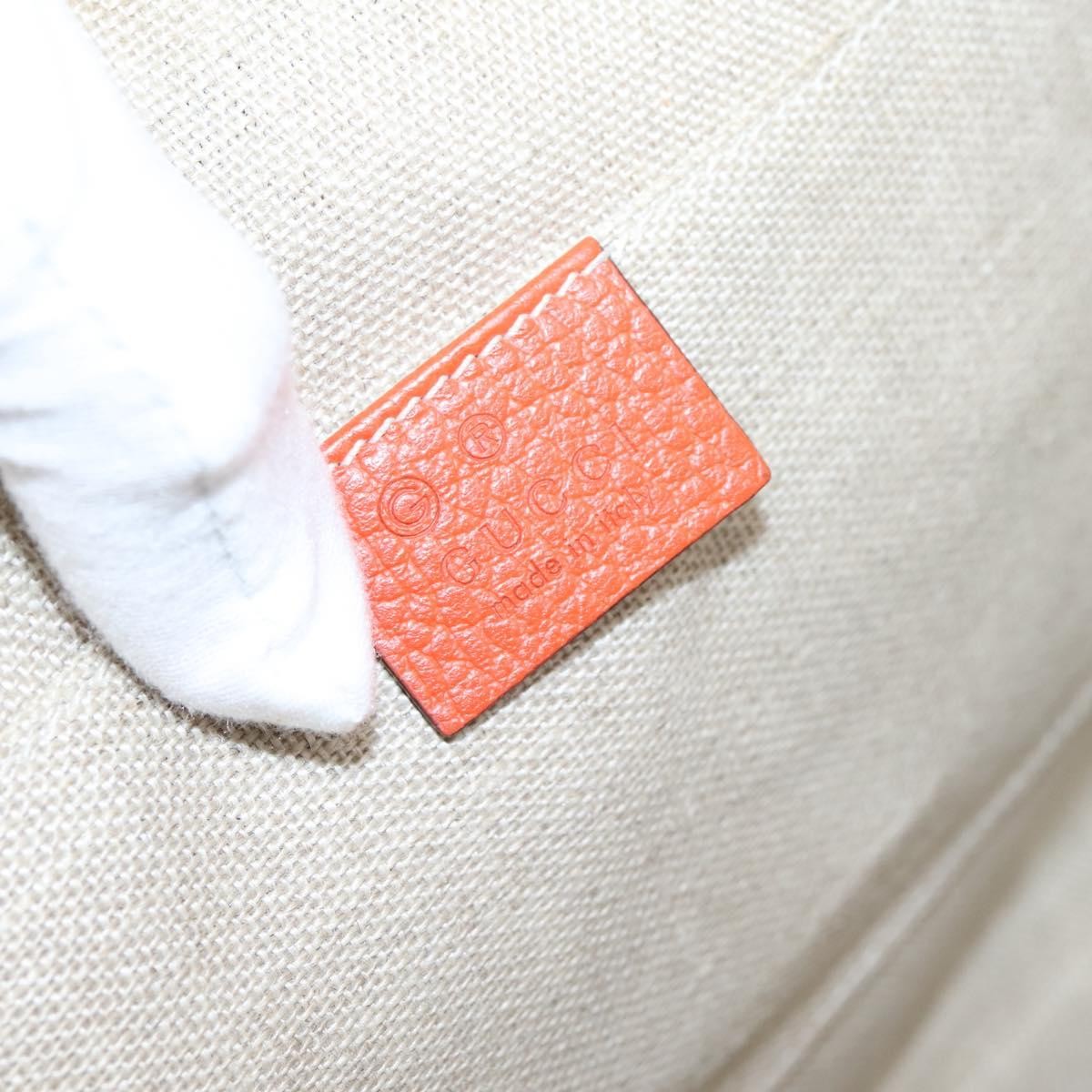 Gucci Bamboo Zip Pouch (Outlet) Leather, Orange, Leather, Clutch