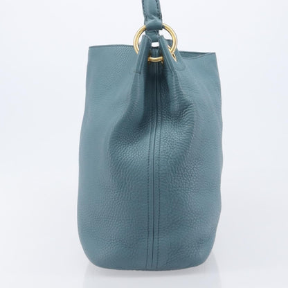 Prada Rolled Hobo Vitello Daino, Blue, Leather, Shoulder Bag