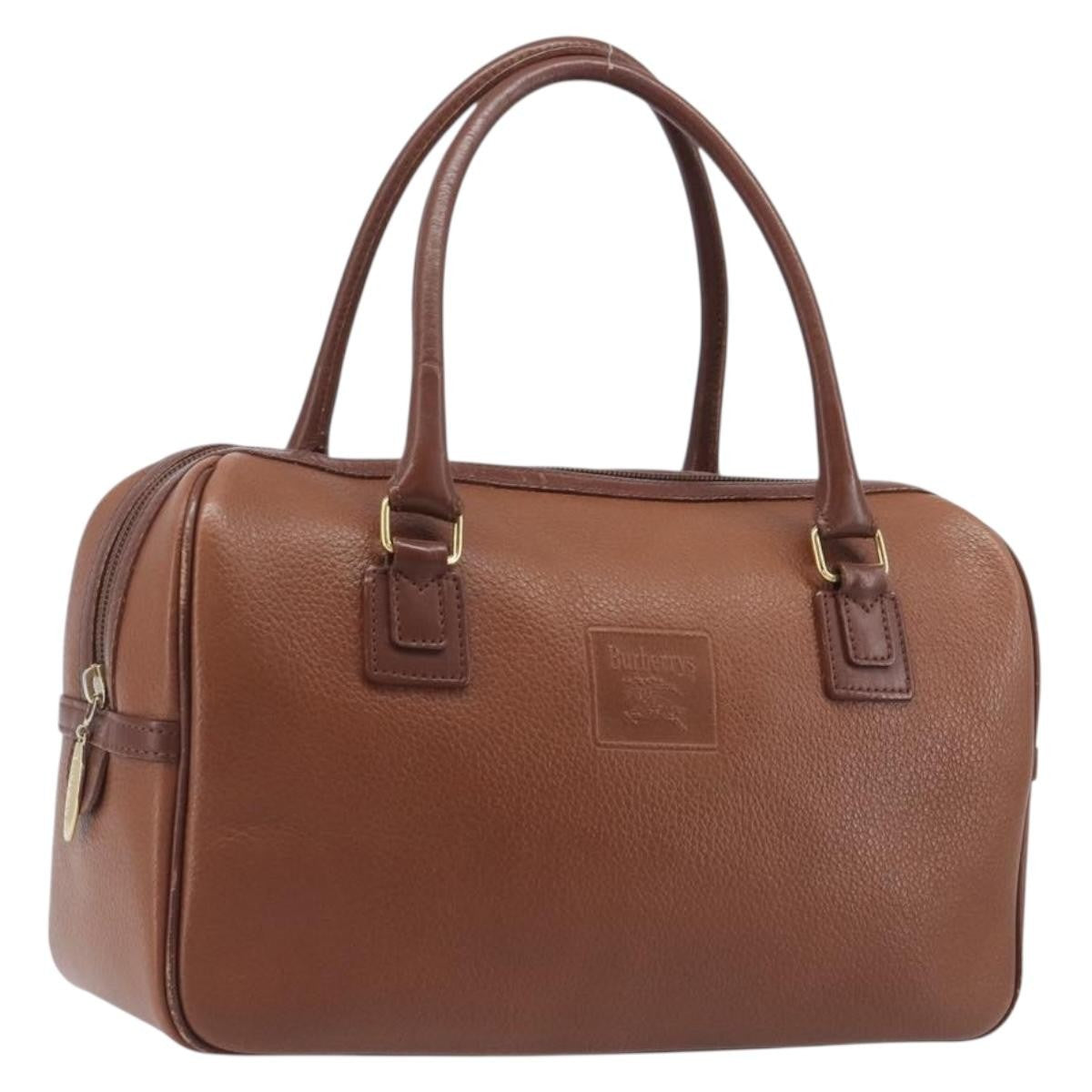 Burberry Vintage Boston Leather, Brown, Leather, Handbag