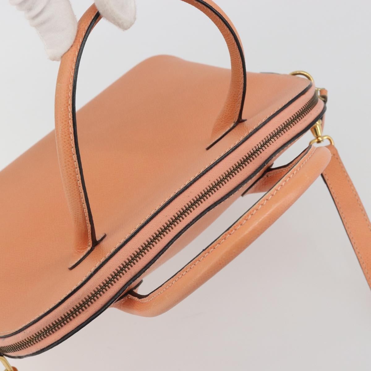 Celine Vintage Convertible Bowler Leather, Orange, Leather, Handbag