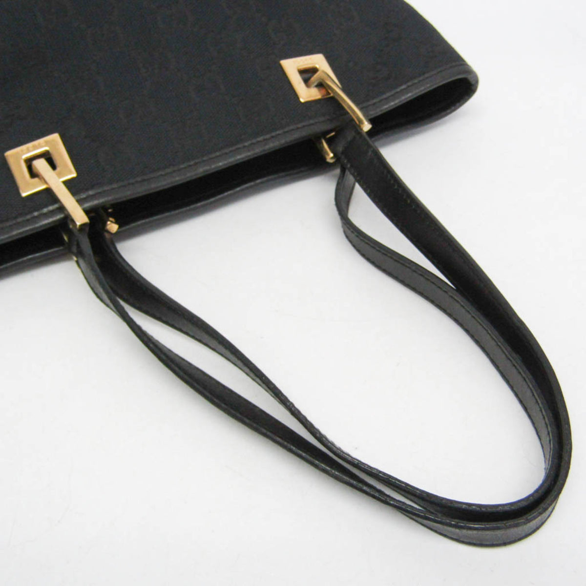 Gucci Vintage Bucket Shopping GG Canvas, Black, Canvas, Tote Bag