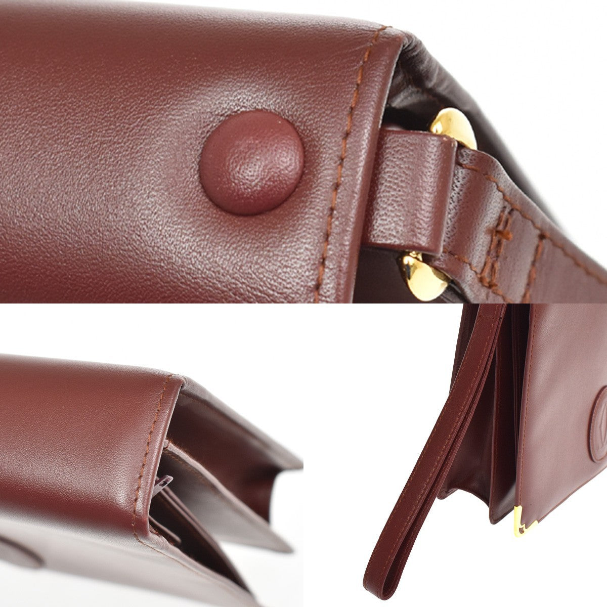 Cartier Must de Cartier Clutch Leather, Burgundy, Leather, Clutch