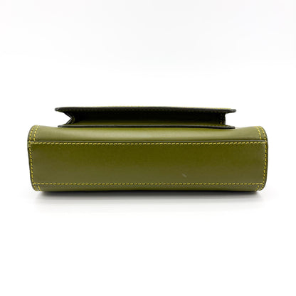 Burberry Title Pocket Leather, Green, Calfskin, Crossbody Bag