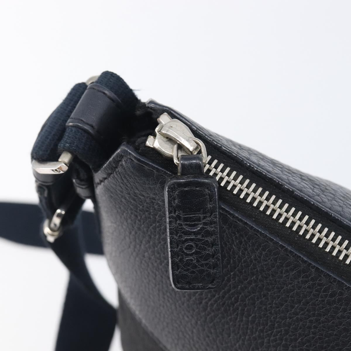 Christian Dior Vintage Street Chic Messenger Diorissimo Canvas and Leather, Black, Canvas, Handbag