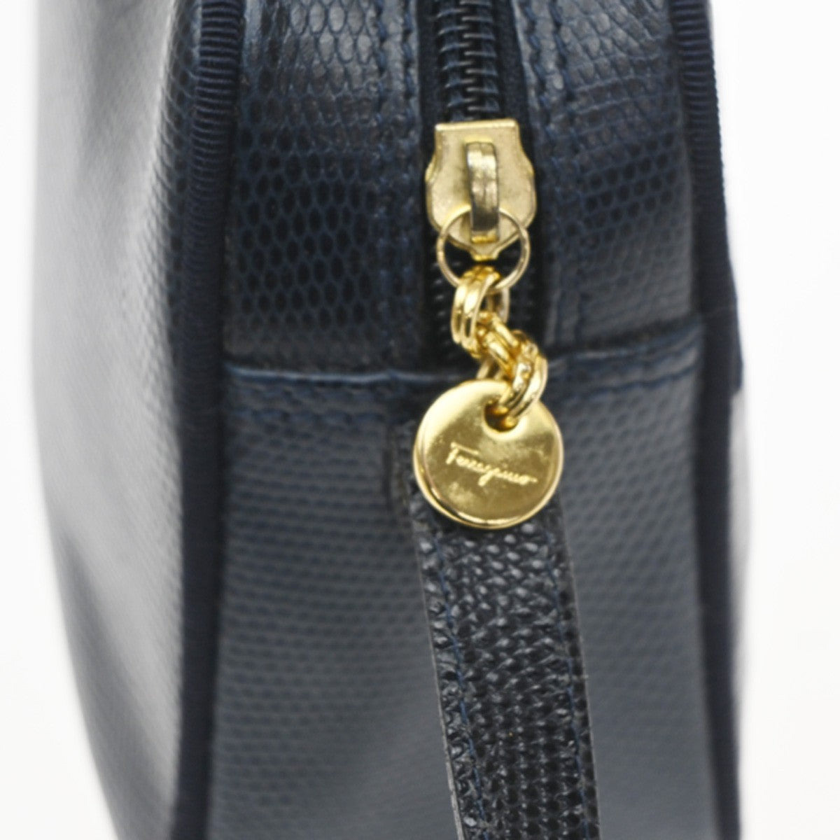 Salvatore Ferragamo Vara Bow Camera Leather, Navy, Leather, Shoulder Bag