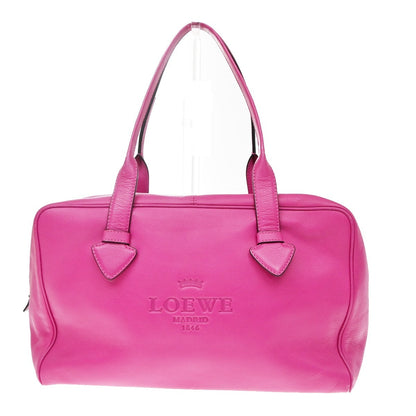 Loewe Heritage Boston Leather, Pink, Leather, Handbag