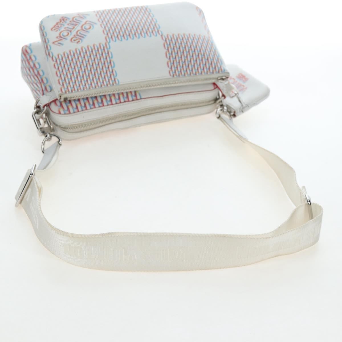 Louis Vuitton Trio Messenger Limited Edition Damier Spray Leather, White, Canvas, Handbag