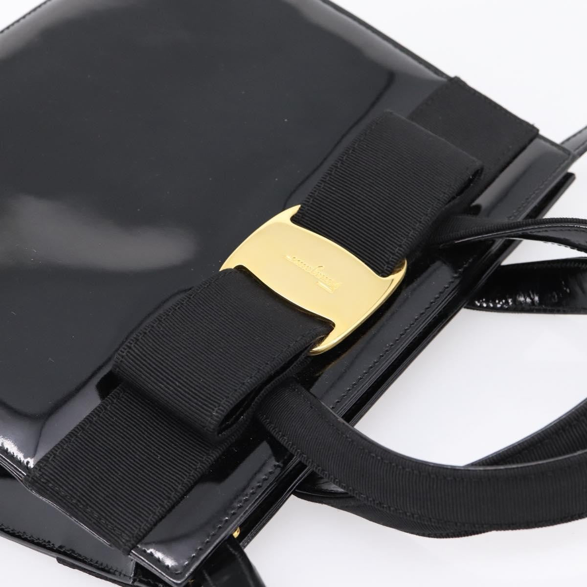 Salvatore Ferragamo Convertible Vara Bow Patent Leather, Black, Patent Leather, Handbag
