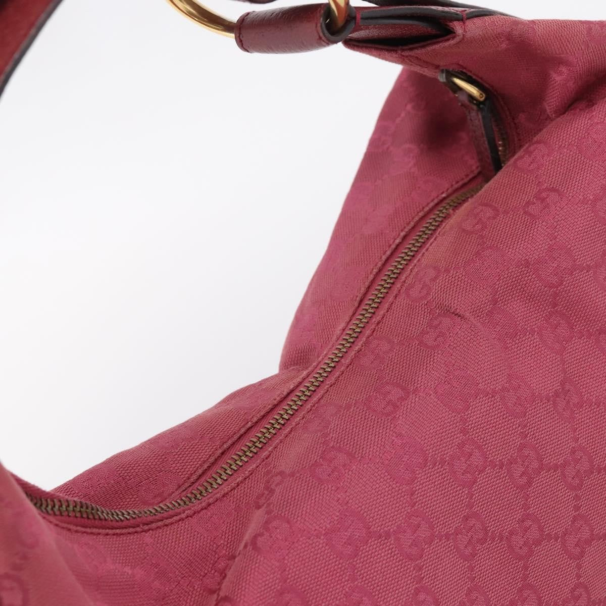 Gucci Horsebit Hobo GG Canvas, Pink, Canvas, Shoulder Bag