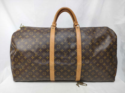 Louis Vuitton Keepall Monogram, Brown, Canvas, Travel Bag