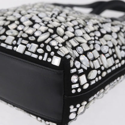 Salvatore Ferragamo Convertible Crystal Embellished Leather, Black, Leather, Tote Bag