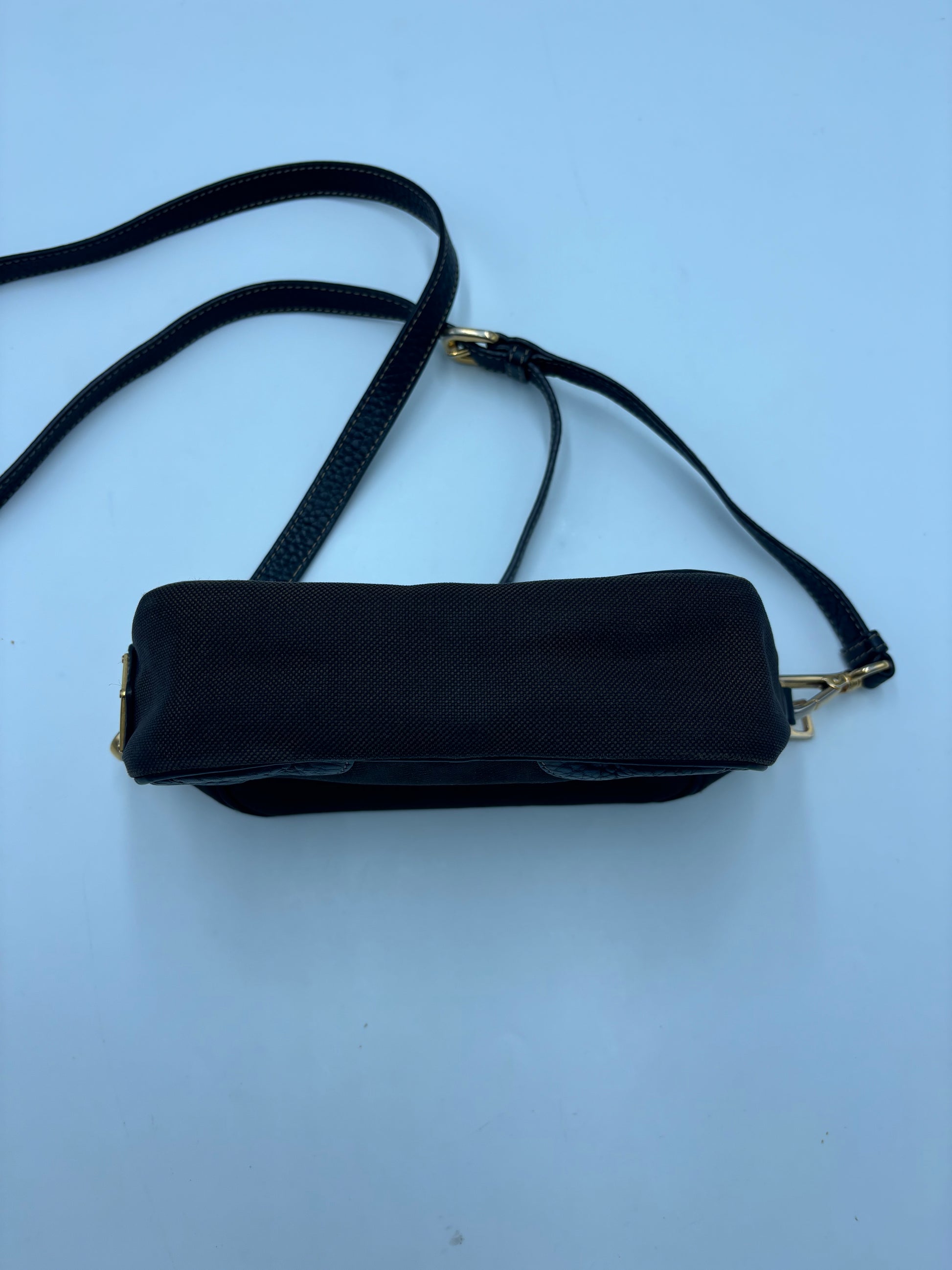 Prada Mini Zip Crossbody Bag Canvas and Leather, Brown, Canvas, Backpack