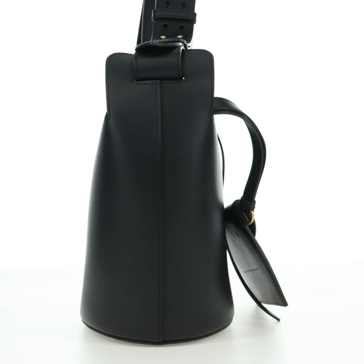 Burberry Supple Bucket Leather, Black, Leather, Handbag