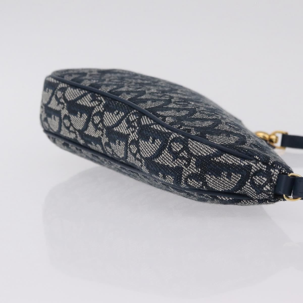 Christian Dior Vintage Saddle Bag Canvas, Navy, Canvas, Clutch