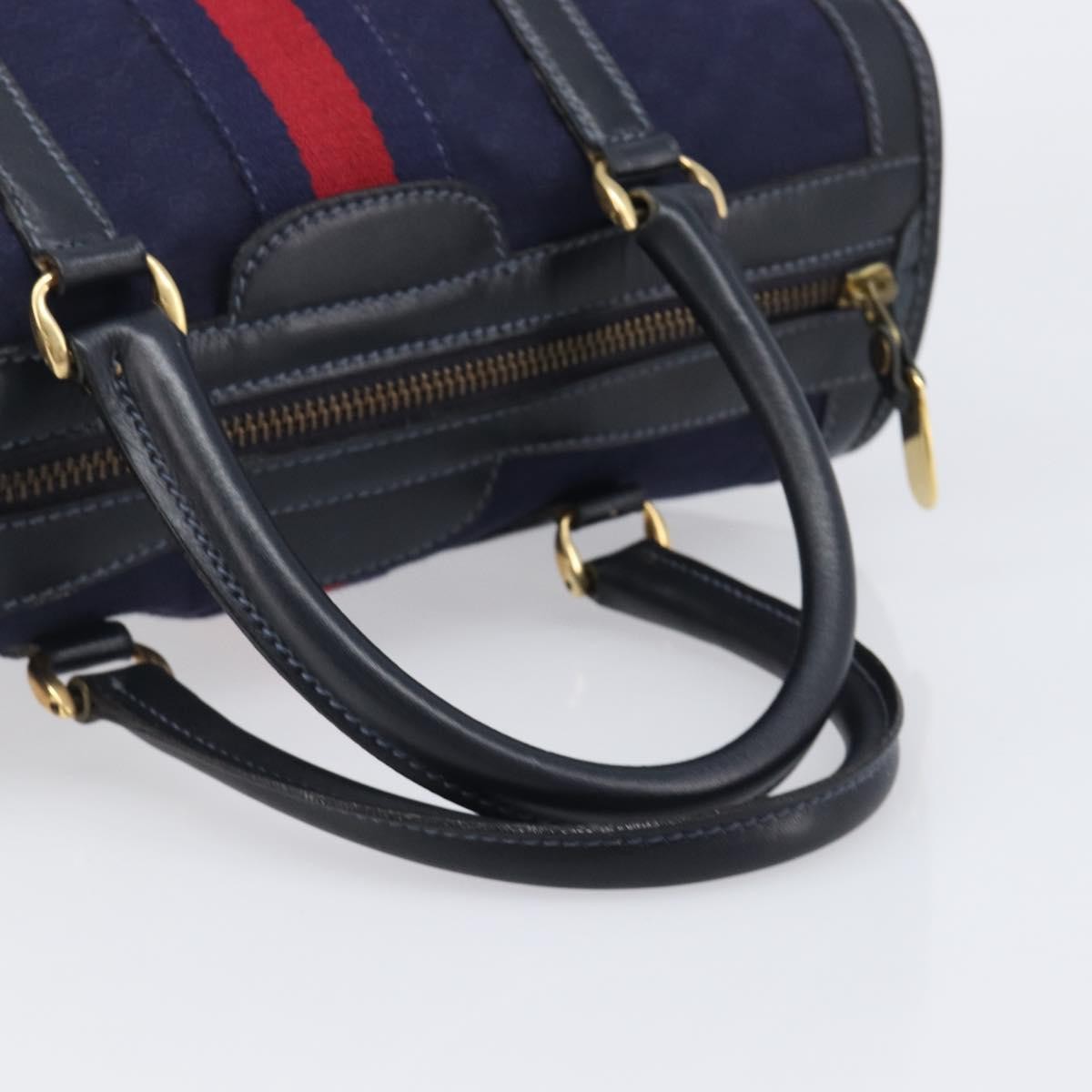 Gucci Vintage Web Boston GG Canvas, Navy, Canvas, Handbag
