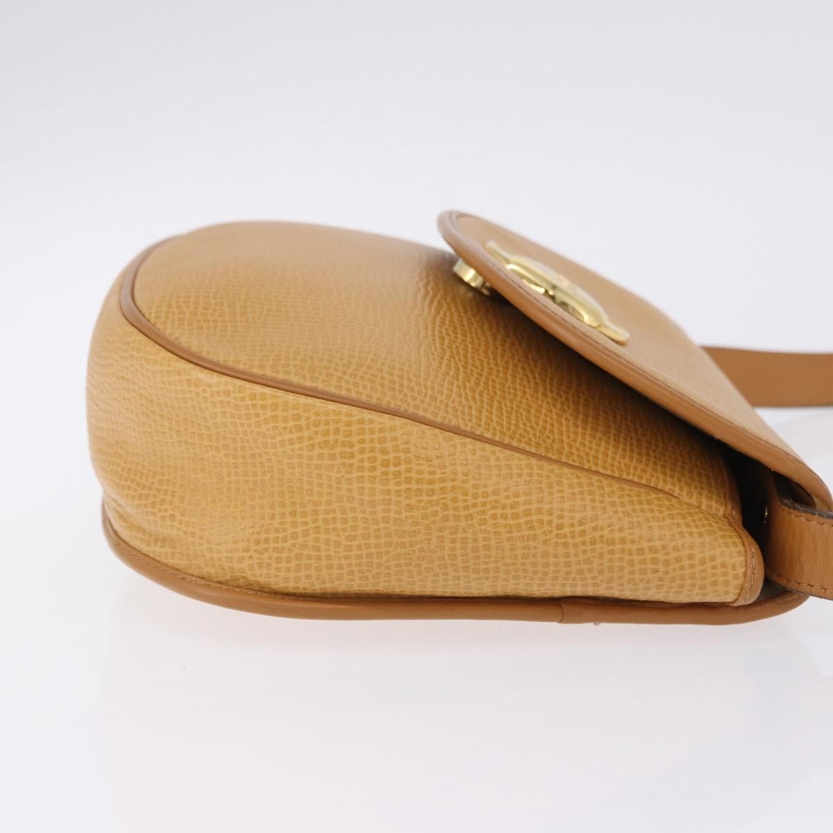 Christian Dior Vintage CD Flap Leather, Beige, Leather, Shoulder Bag