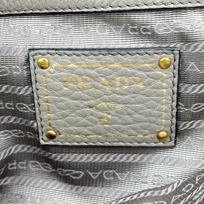 Prada Shoulder Bag Leather, Gray, Calfskin, Shoulder Bag