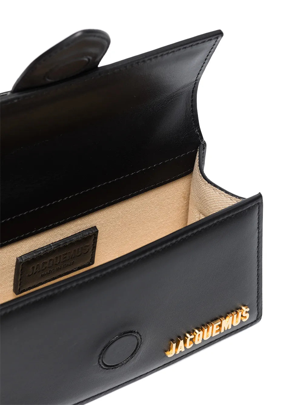 Jacquemus Le Grand Bambino Flap Leather, Black, Leather, Handbag