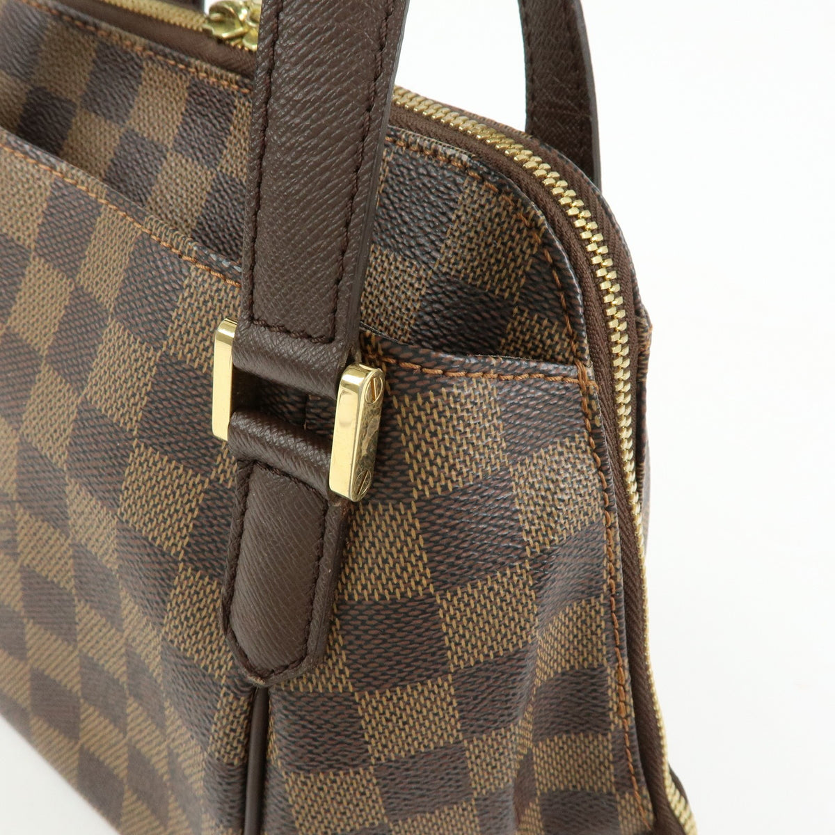 Louis Vuitton Belem Damier, Brown, Canvas, Handbag