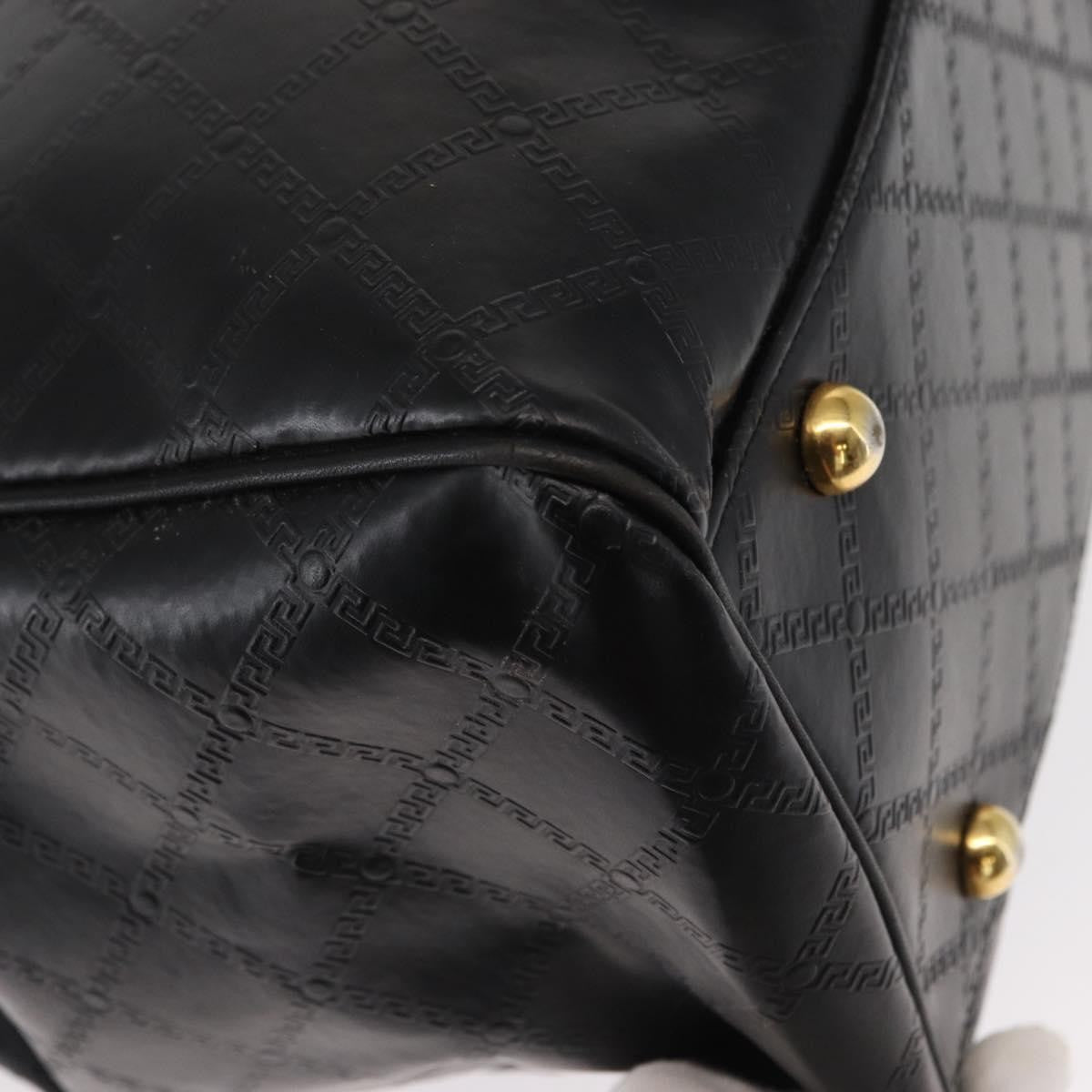 Versace Vintage Sun Duffle Embossed Leather, Yellow, Leather, Handbag
