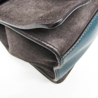 Givenchy GV3 Flap Leather with Suede, Blue, Leather, Handbag