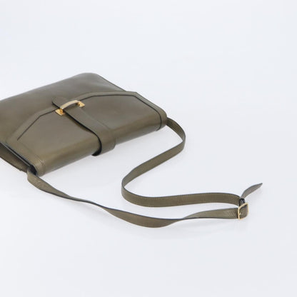 Celine Shoulder Leather, Khaki, Leather, Shoulder Bag