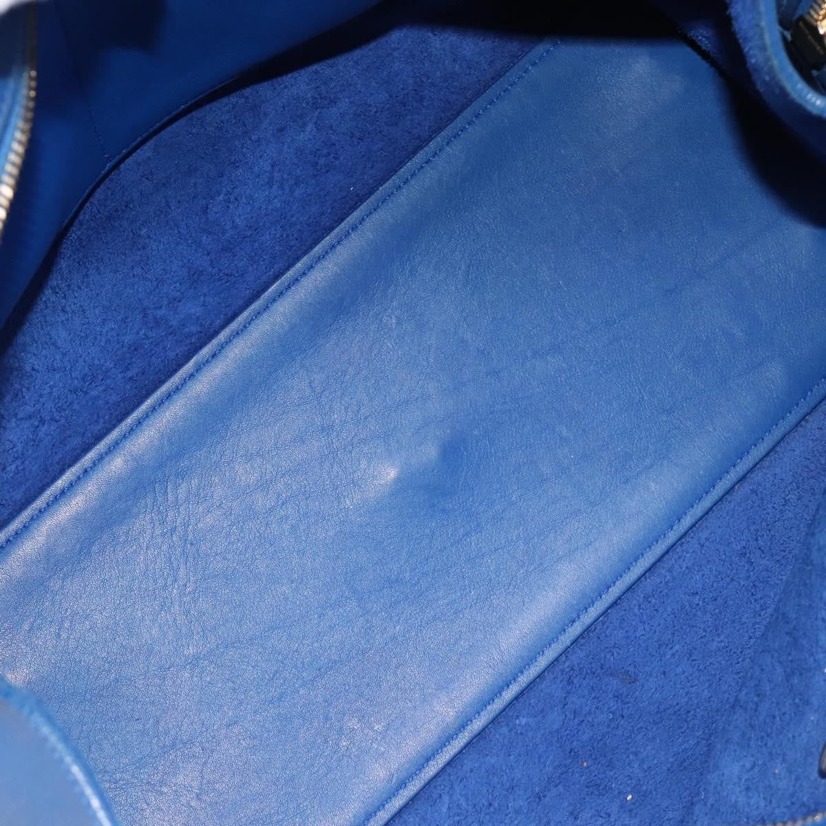 Saint Laurent Classic Y Cabas Leather, Blue, Leather, Tote Bag