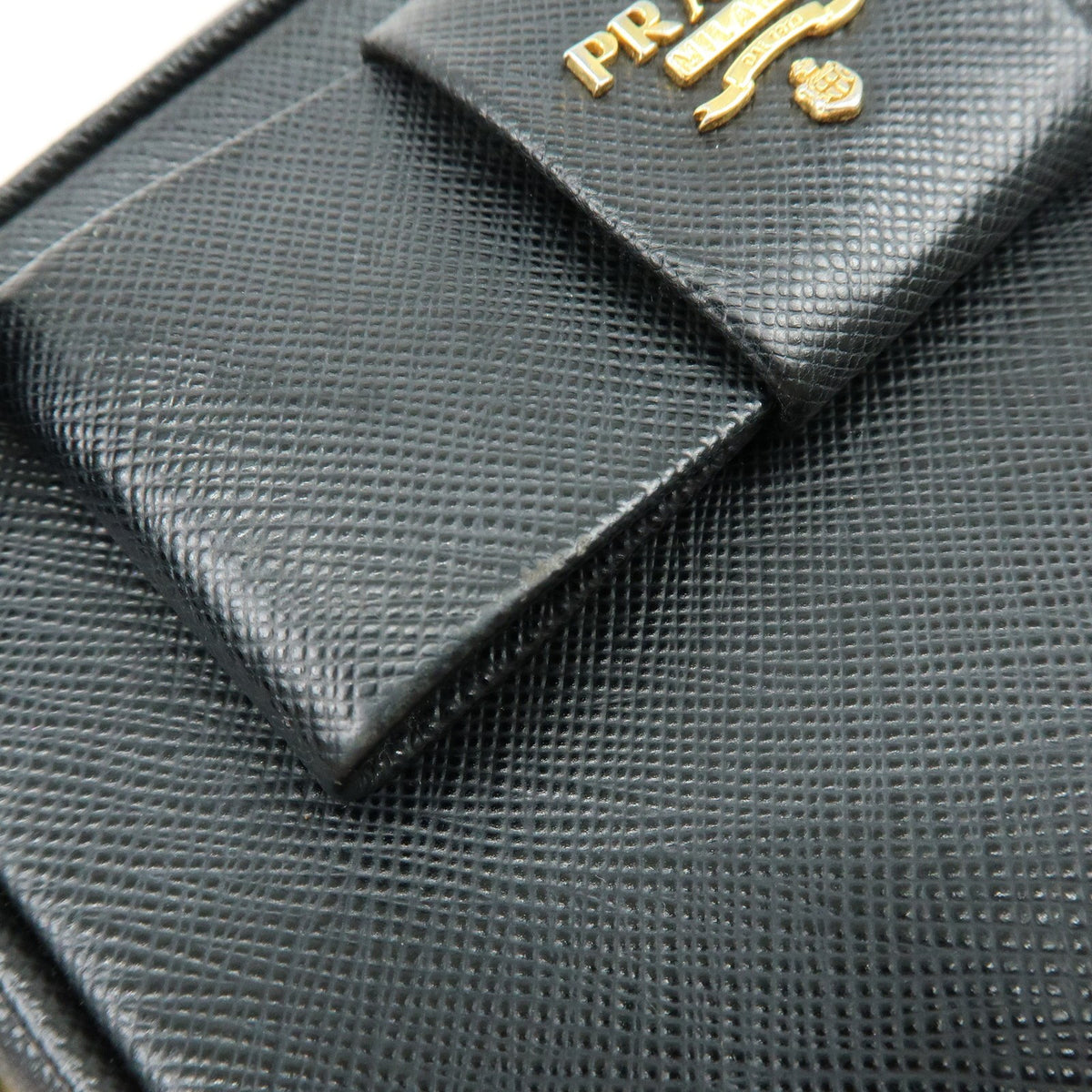 Prada Bow Camera Saffiano Leather, Black, Leather, Crossbody Bag