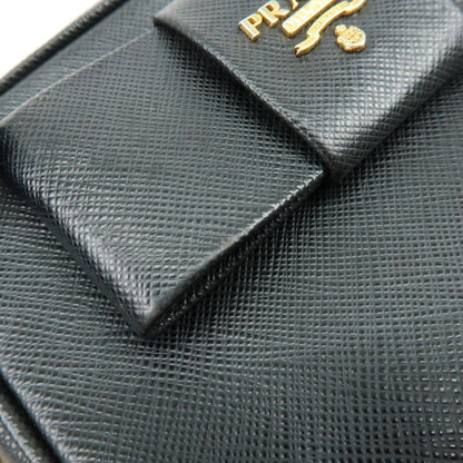Prada Bow Camera Saffiano Leather, Black, Leather, Crossbody Bag