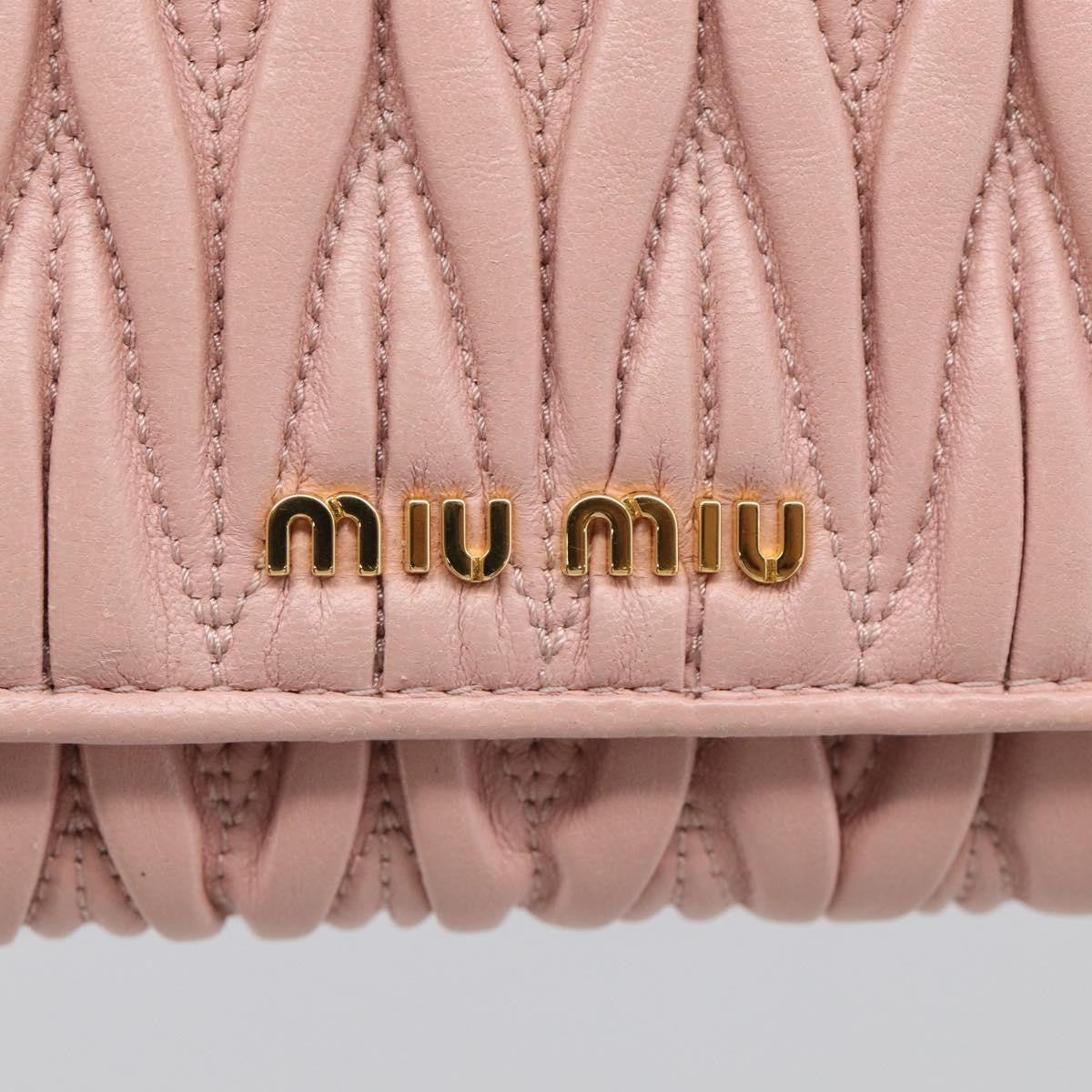 Miu Miu Matelasse Leather, Pink, Leather, Wallet