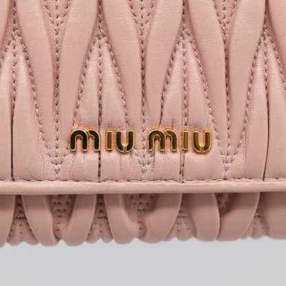Miu Miu Matelasse Leather, Pink, Leather, Wallet
