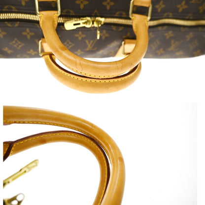Louis Vuitton Keepall Monogram Canvas, Brown, Leather, Travel Bag