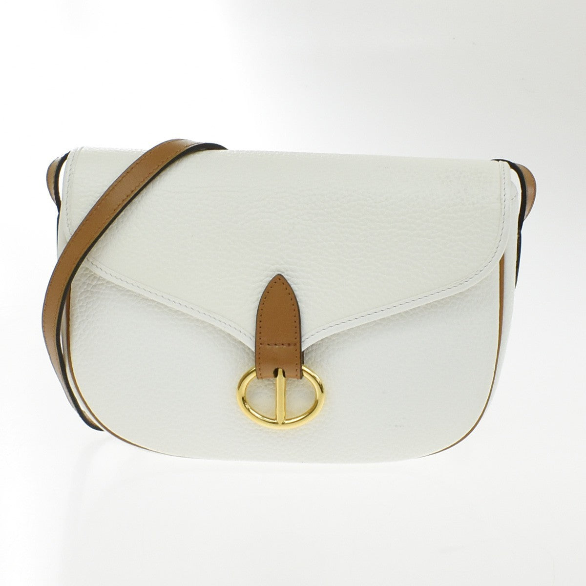 Christian Dior Vintage CD Flap Leather, White, Leather, Shoulder Bag