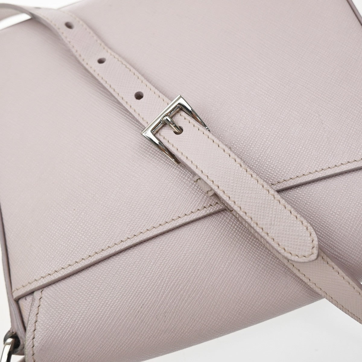 Prada Sound Flap Embroidered Saffiano, Pink, Leather, Shoulder Bag