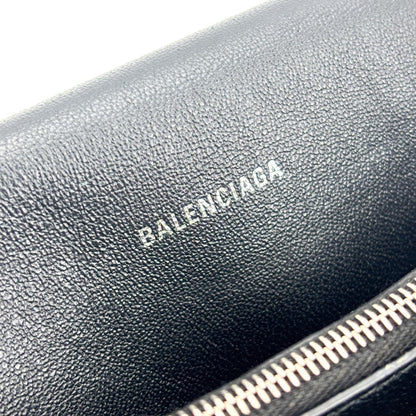 Balenciaga Downtown Soft Hourglass Leather, Black, Leather, Shoulder Bag